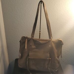 Kooba Taupe Leather Shoulder Bag